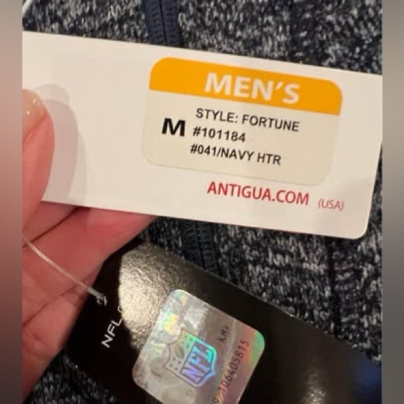 NFL Dallas Cowboys Heathered Navy Quarter-Zip Pullover Jacket Size Medium - Picture 8 of 10